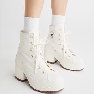 Converse Chuck Taylor 70's Hi Deluxe heeled boots in white 7